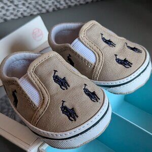 NEW Polo by Ralph Lauren - Bal Harbour - Embroidered Logo Slip-On Infant Sneaker